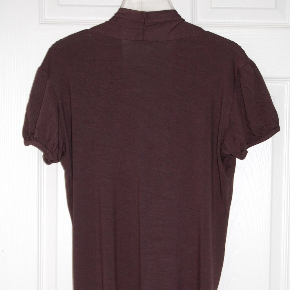 THX Elegant Dark Brown Open Front Rayon Top Women Size XL - Picture 5 of 5